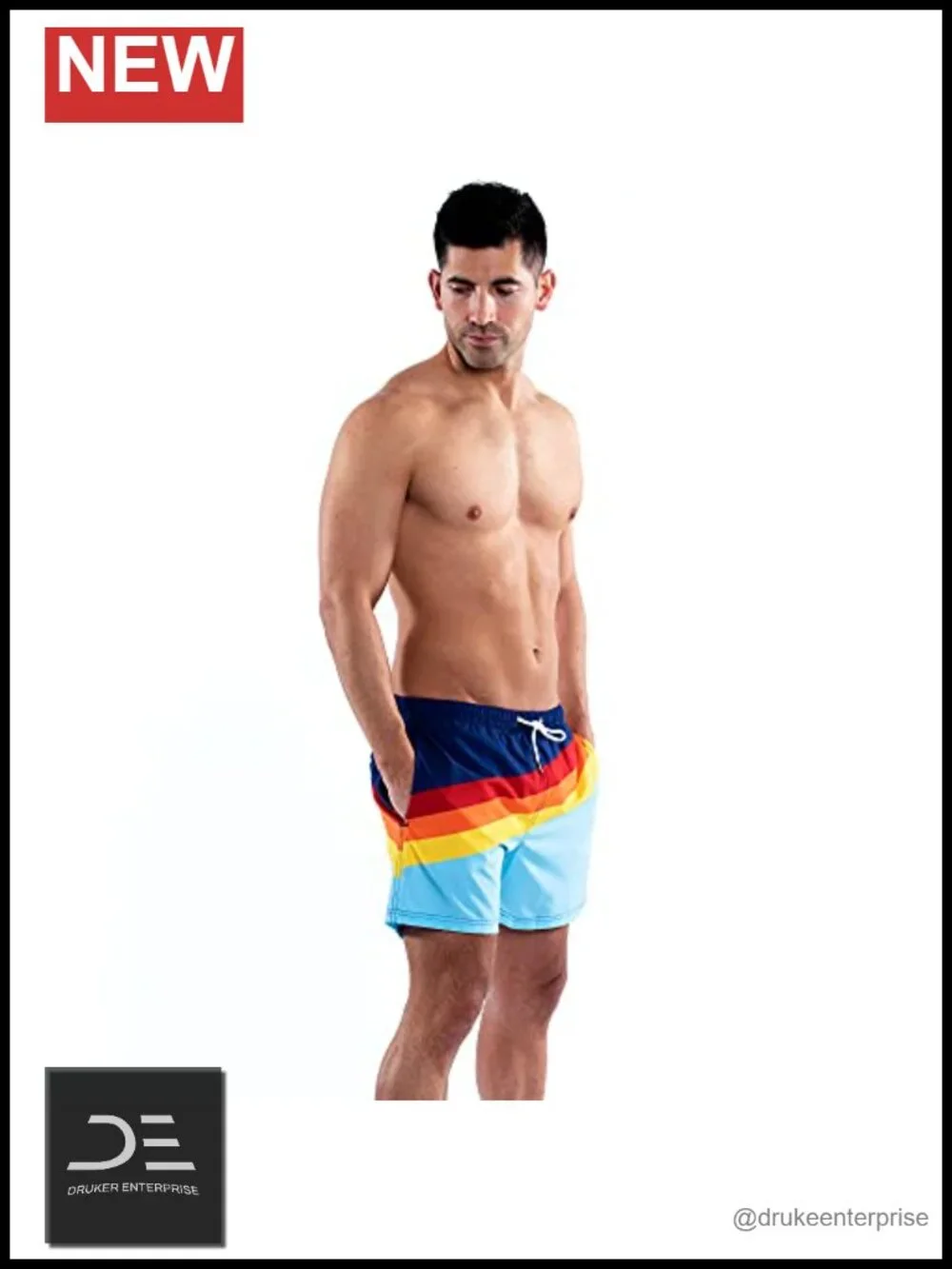 Premium Men's Swim Trunks with Compression Liner, 5